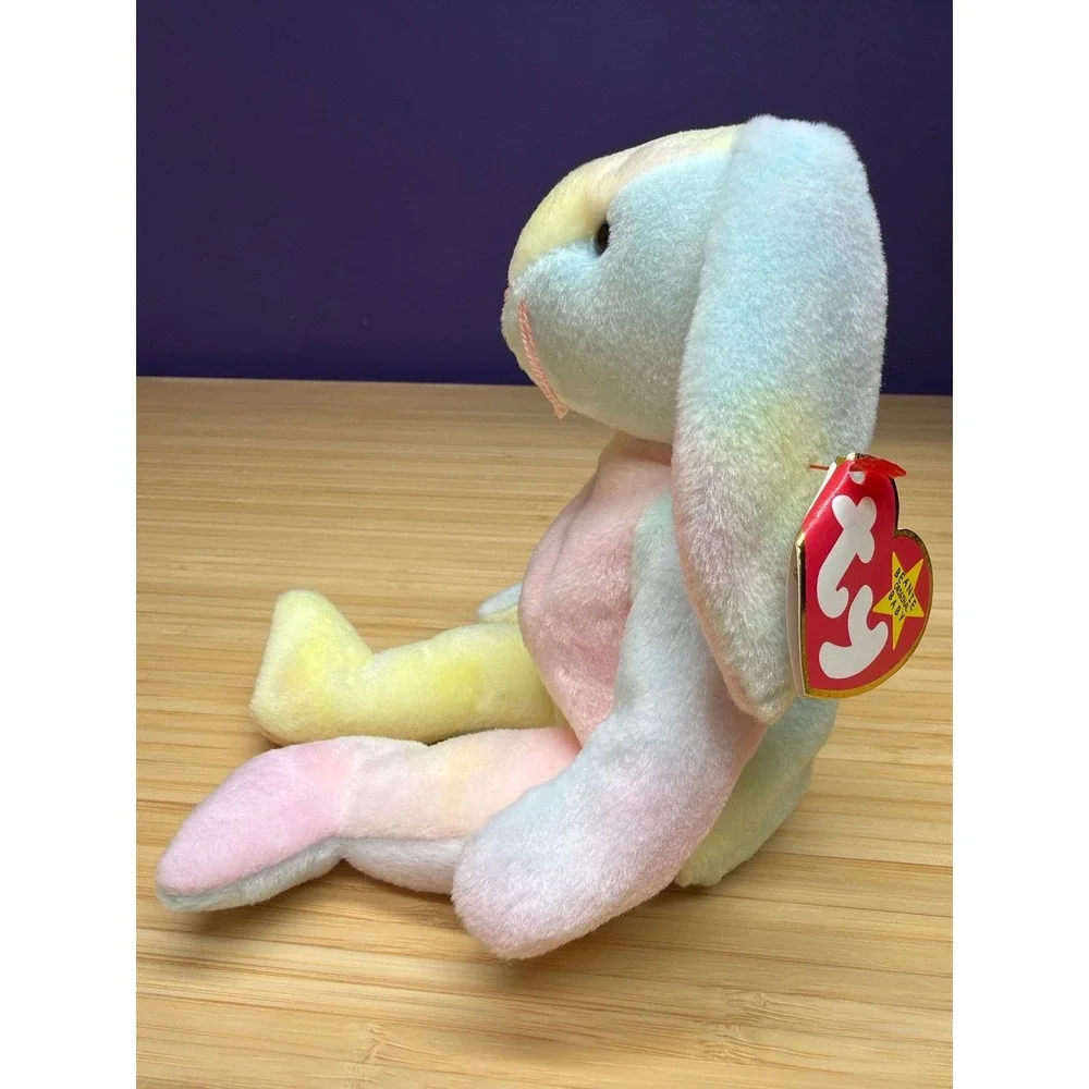Ty Beanie Baby Hippie Bunny Rabbit 1998 Pastel Tie‎ Dye Plush w Tags
